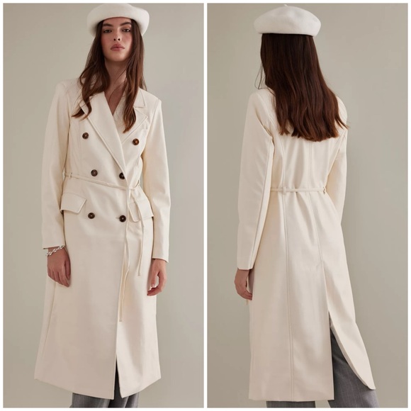 Anthropologie Avec Les Filles faux leather Trench Coat - Picture 2 of 15